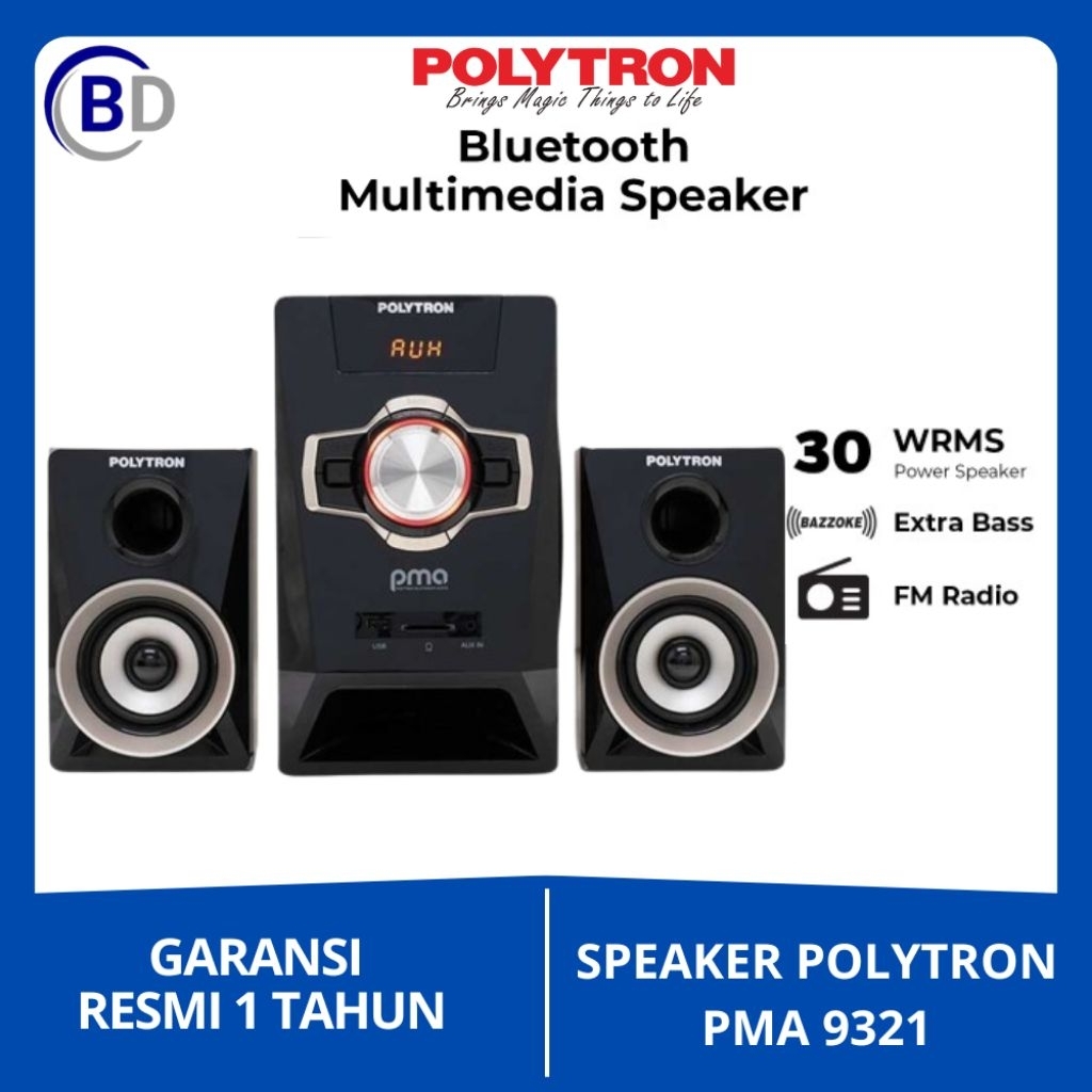 POLYTRON Multimedia Speaker PMA 9321 /B | Speaker Polytron Pma 9321 ADA RADIO