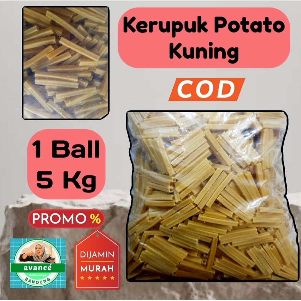 

Kerupuk Potato Kuning Mentah 1 Ball (5 Kg)