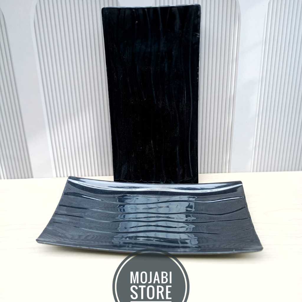 12 PCS PIRING SUSHI MELAMIN ULIR PERSEGI LEBAR 26 CM MODEL PERSEGI PANJANG TEBAL DAN KOKOH