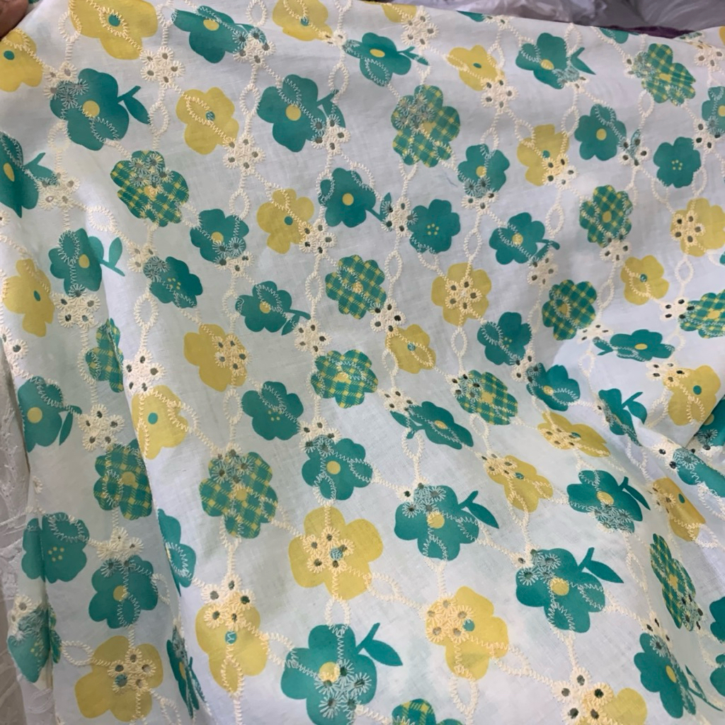 kain katun bordir premium - kain katun bordir motif - kain katun - kain katun bordir import -DTB01