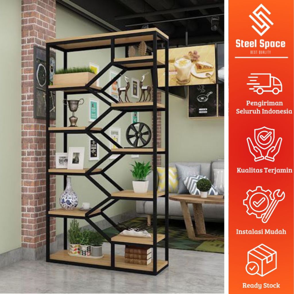rak partisi pembatas ruangan best seller / rak partisi serbaguna/ rak bias ruangan