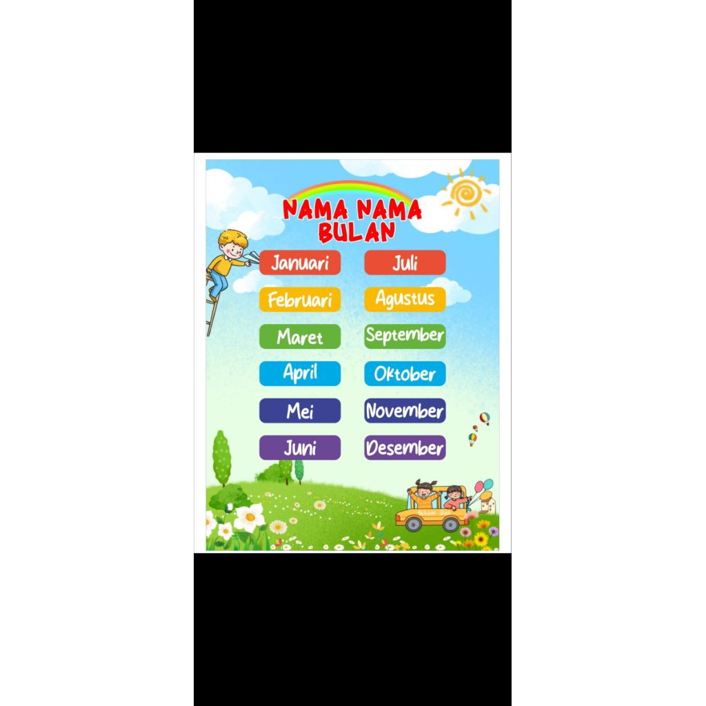 HIASAN KELAS "Nama-Nama Bulan"