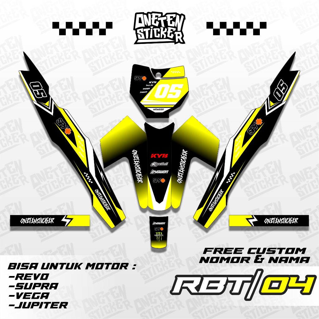 STICKER STRIPPING RBT VEGA R NEW SEMIFULL STICKER CUSTOM TRAIL MOTOR BEBEK RBT 04 | ONE TEN STICKER