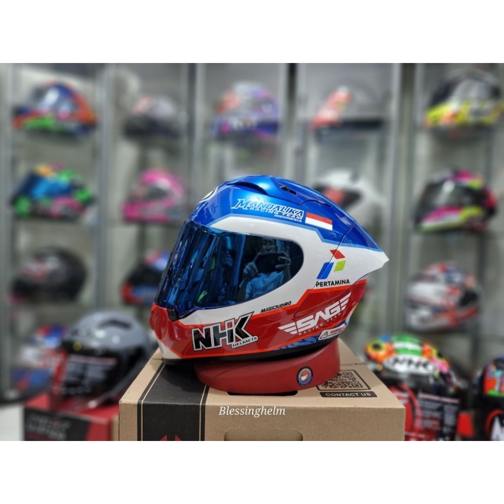 NHK GP R TECH STREET MANDALIKA VISOR IRIDIUM HELM FULL FACE