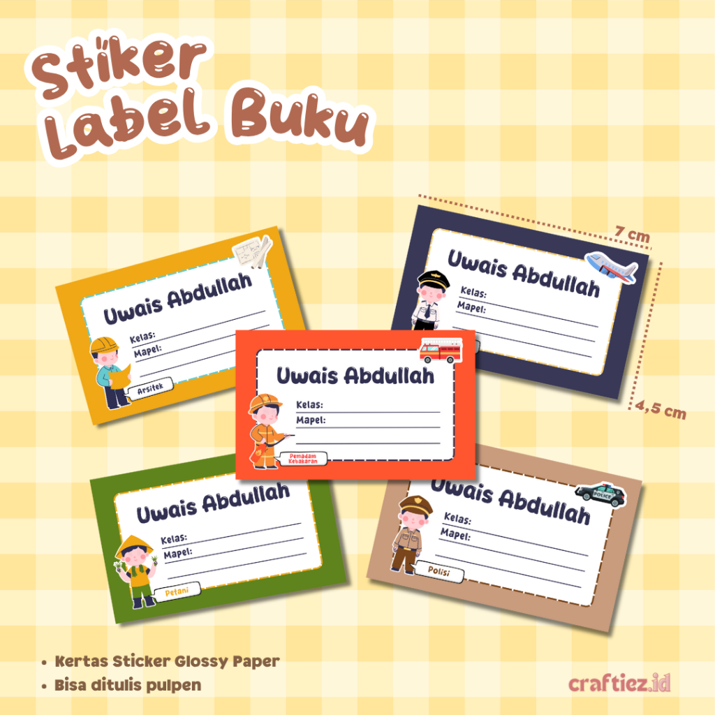 

Stiker Label Buku Mata Pelajaran Isi 32 Pcs Boys Colorfull Series