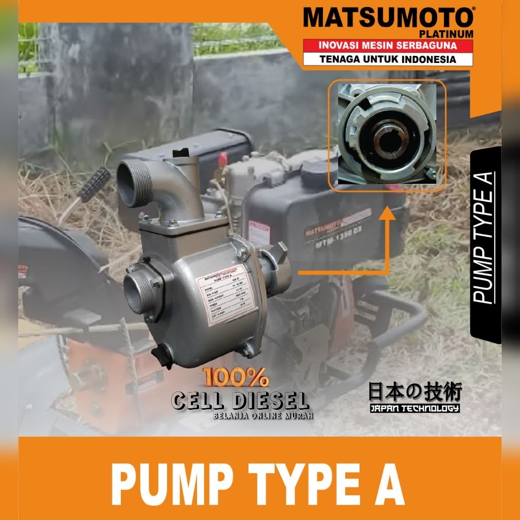 Pompa Air Pump 2 Inch Traktor Tiller MATSUMOTO MTM 1350 D / 1390 DEX