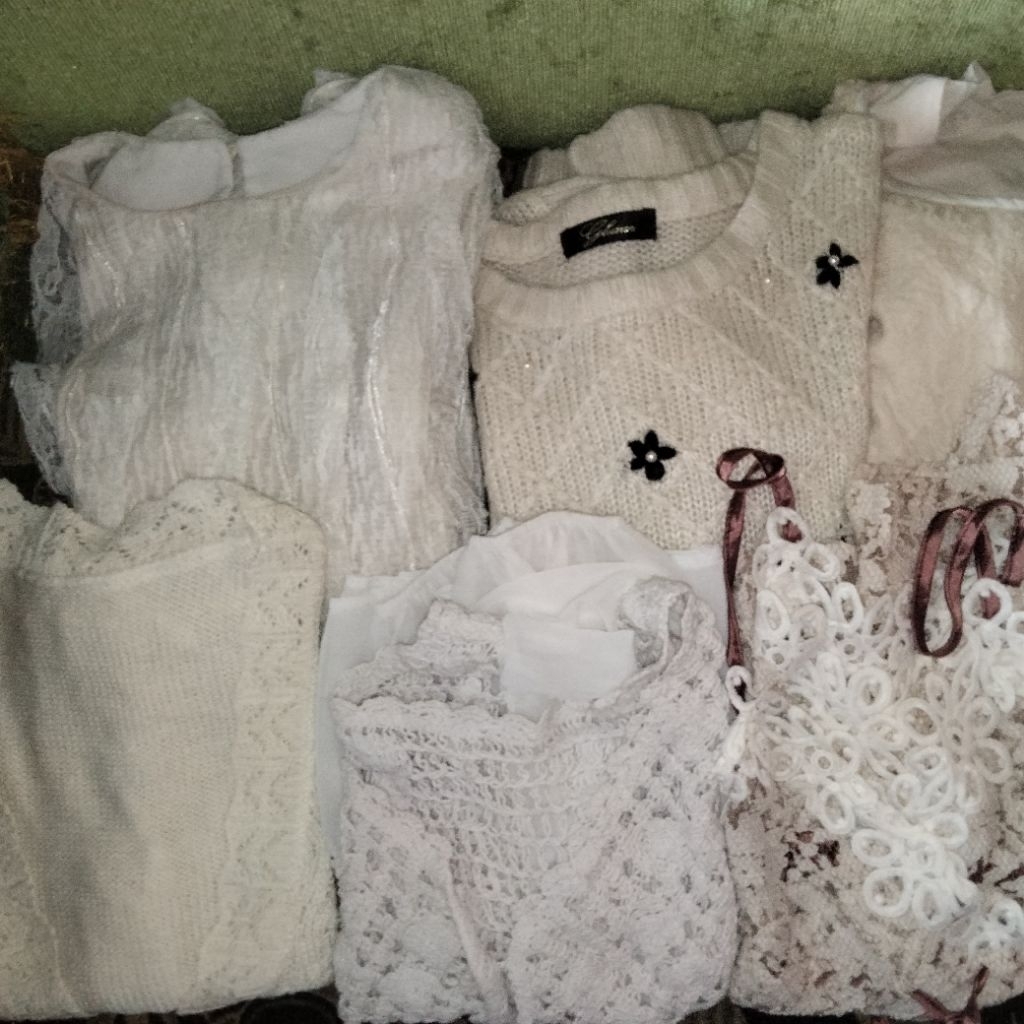 PRELOVED SWEATER KNIT, CROP TOP, VEST, OUTER, CELANA