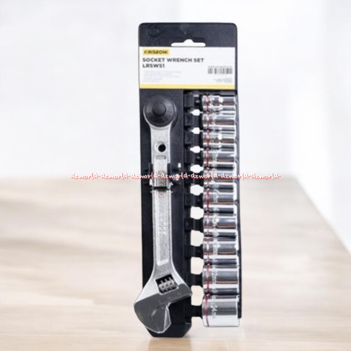 Krisbow Socket Wrench Set LRSWS1 Kunci Inggris Fungsi 2in1 Kunci Soket Dilengkapi 10 Mata Kunci Soke