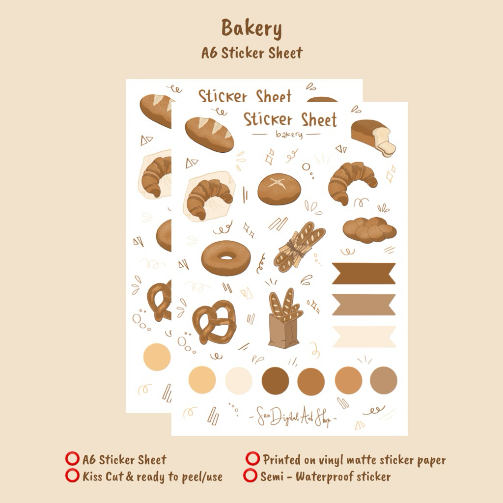 

Bakery — A6 Sticker Sheet | Vinyl Sticker