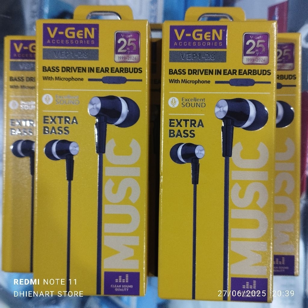 MURAH+COD...V-GEN VEP1-29 XTRA BASS HEADSET HANDSFREE ORIGINAL