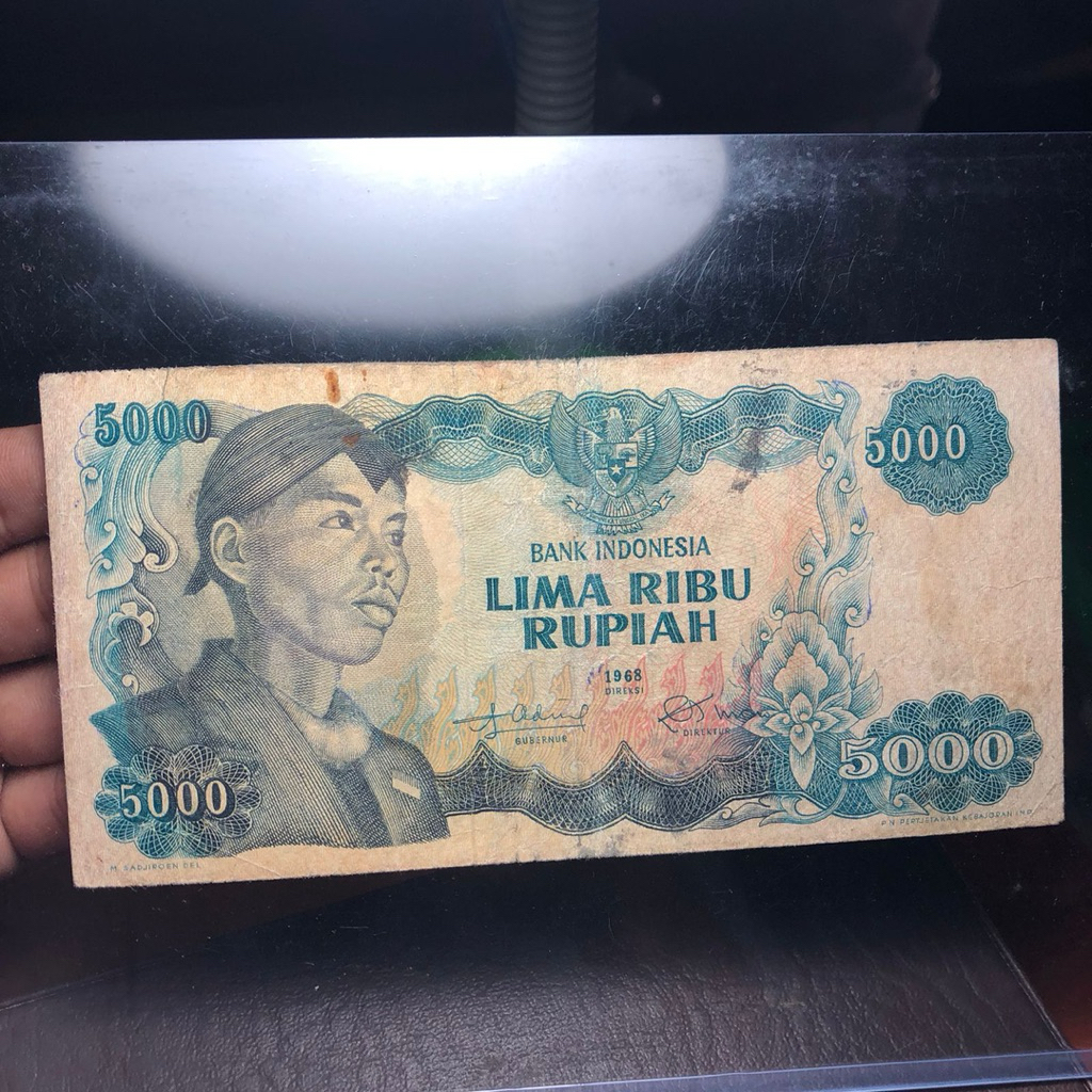 Uang Kuno Sudirman 5000 Asli 1968 code 01 dan 02