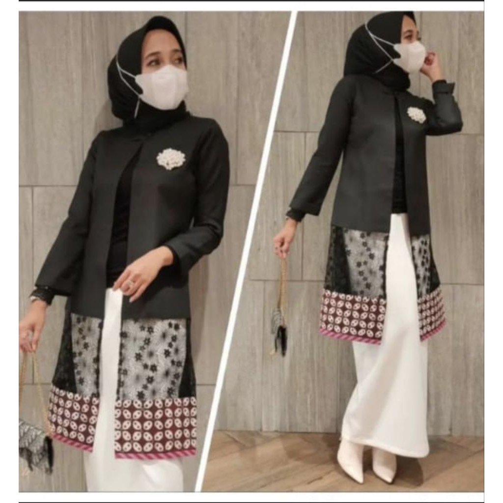 TENUN_GAYA Blazer Batik Wanita Modern Outer batik wanita atasan batik baju batik wanita fashion bati