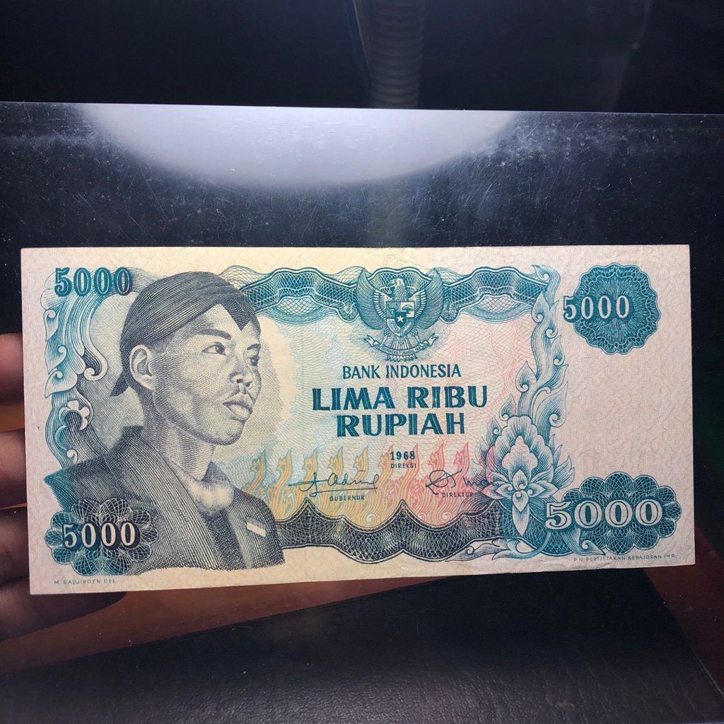 Uang Kuno Sudirman 5000 Asli 1968 code JAQ dan DJ
