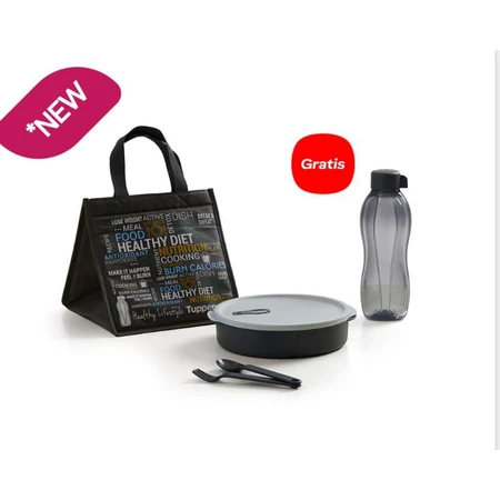 TUPPERWARE Tempat Bekal Fit To Go Bag Grey/Purple 1 set
