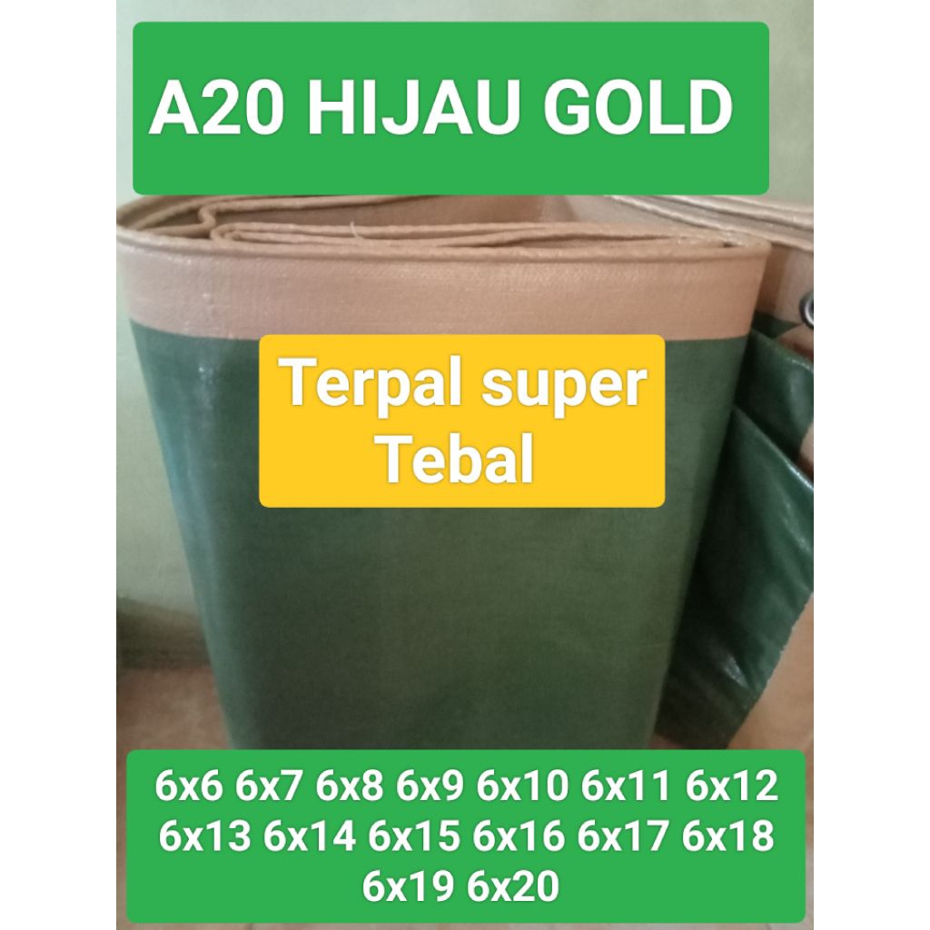 TERPAL PLASTIK MURAH A20 HIJAU GOLD