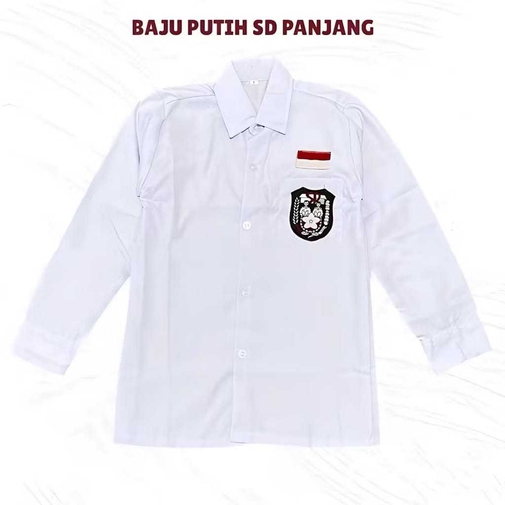 Baju kemeja putih anak SD lengan panjang untuk kelas 1-6 Seragam sekolah anak merah putih