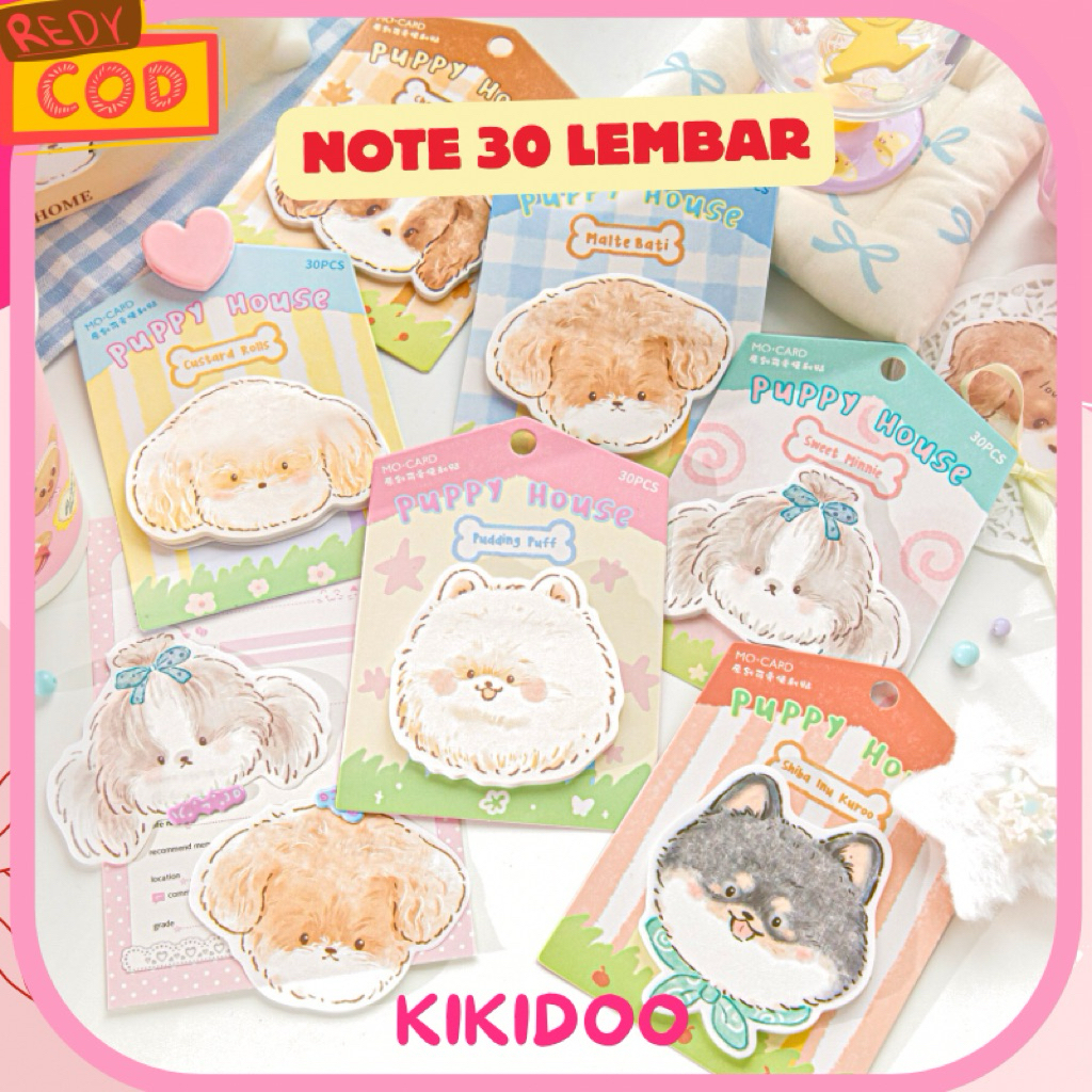 

Sticky Note Puppy Kawaii 30 Lembar | Memo Pad Motif Anjing Lucu Aesthetic Stationery Gemes