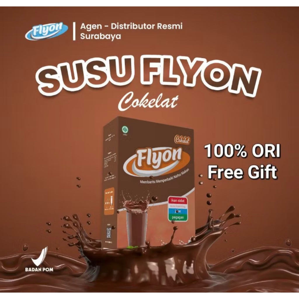 

Susu Flyon Rasa Cokelat Penambah Nafsu Makan Tinggi Kalori & Protein 200gr - Rasa Coklat