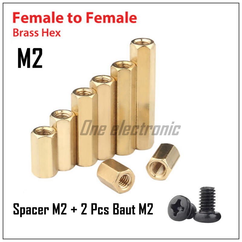 10 Set Spacer Female M2 lengkap 2 Pcs Baut M2, Spacer Hex Standoff Female Female kaki PCB