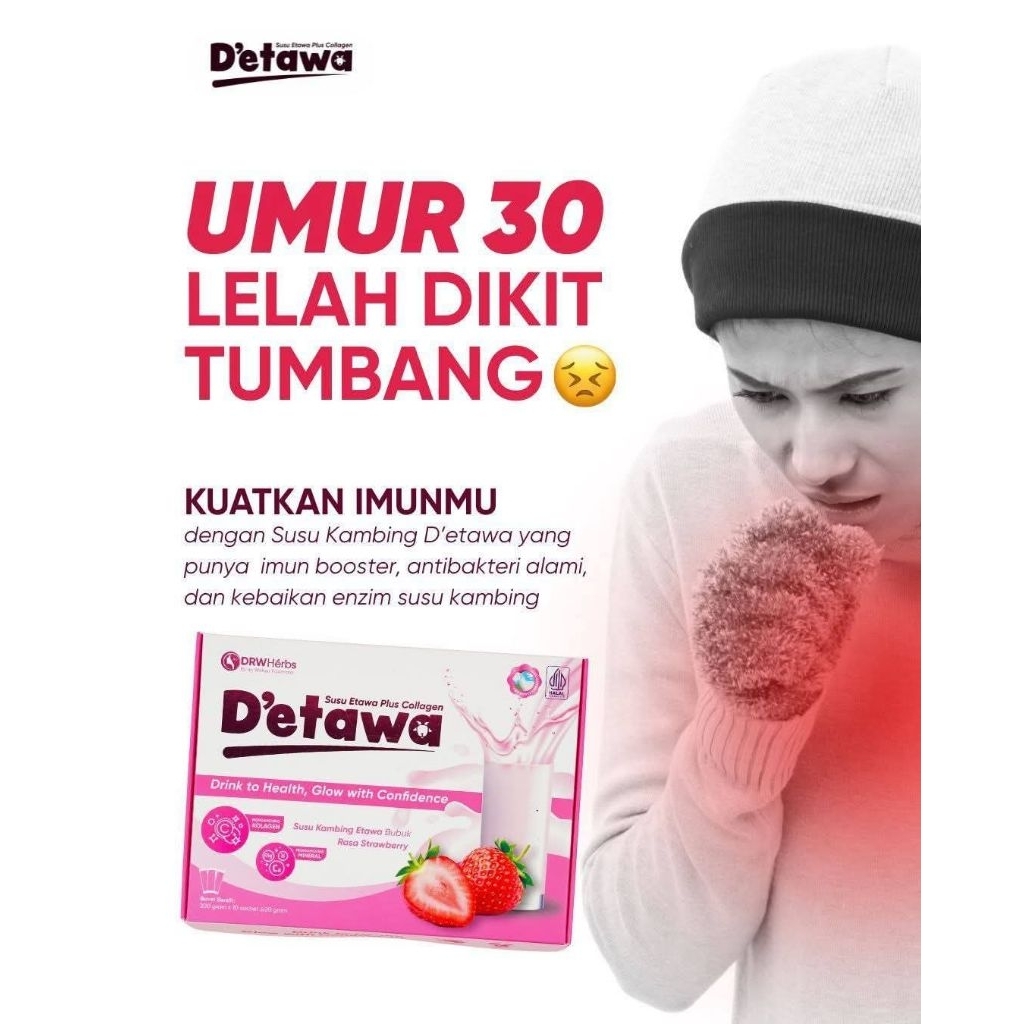 

D Etawa Susu Etawa Plus Collagen Rasa Strawberry/Susu Kambing Bermutu/Drw skincare