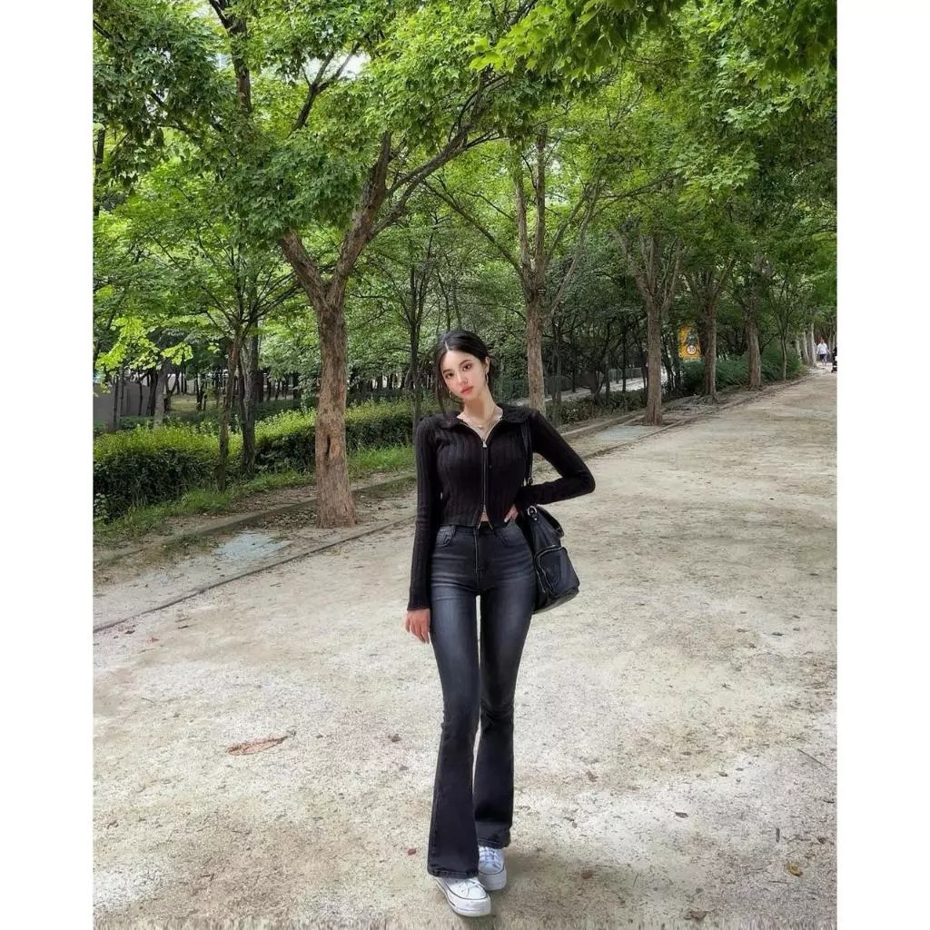 Highwaist Cutbray Jeans Retro Wanita-Celana Jeans Cutbray Wanita Model Retro Korea Terbaru