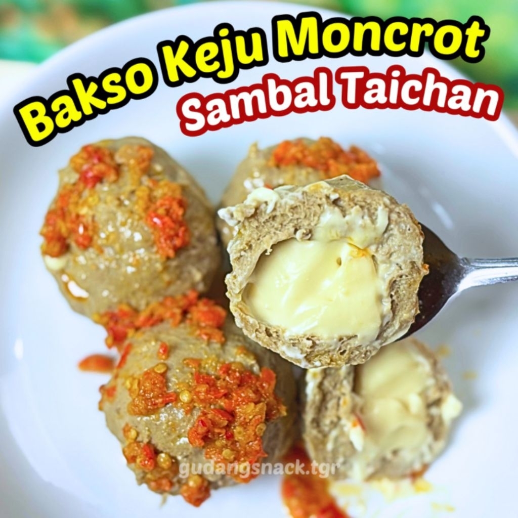 

BAKSO DAGING SAPI URAT KEJU MONCROT ISI 4 SAMBAL TAICHAN - GUDANGSNACKTGR
