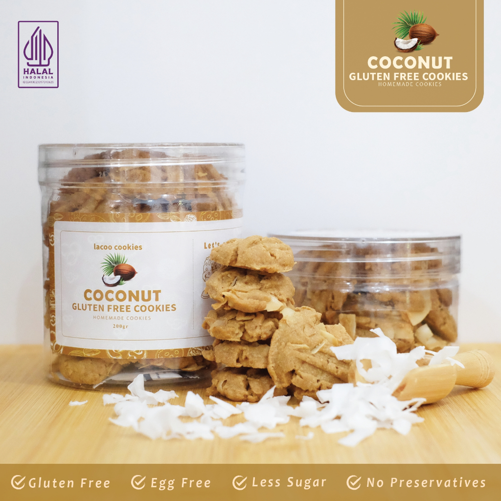 

Coconut Cookies 200gr - Gluten Free Cookies - Egg Free - Lacoo Cookies