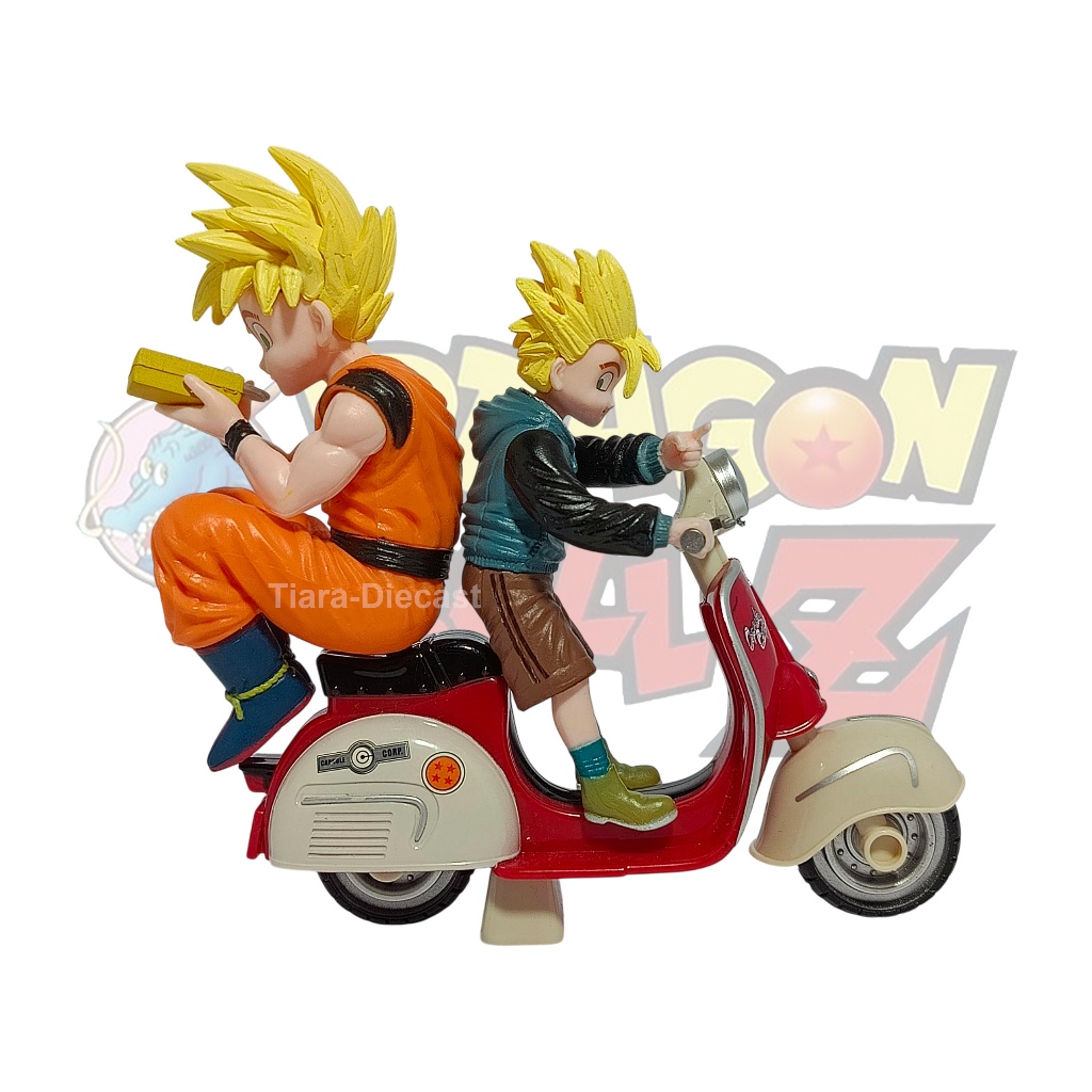 ACTION FIGURE STATUE DRAGON BALL GOKU X GOHAN MOTOR VESPA