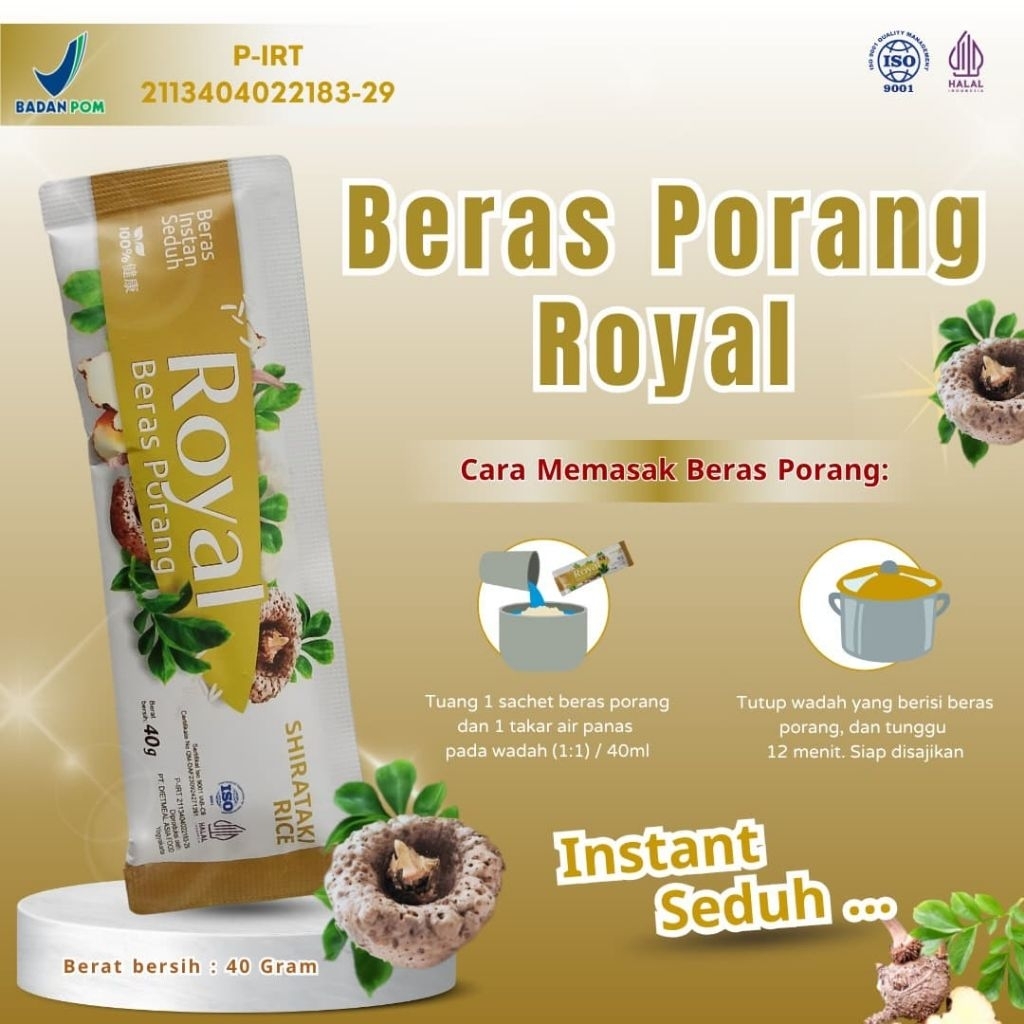 

Beras Porang shirataki ROYAL sacet 40 gram