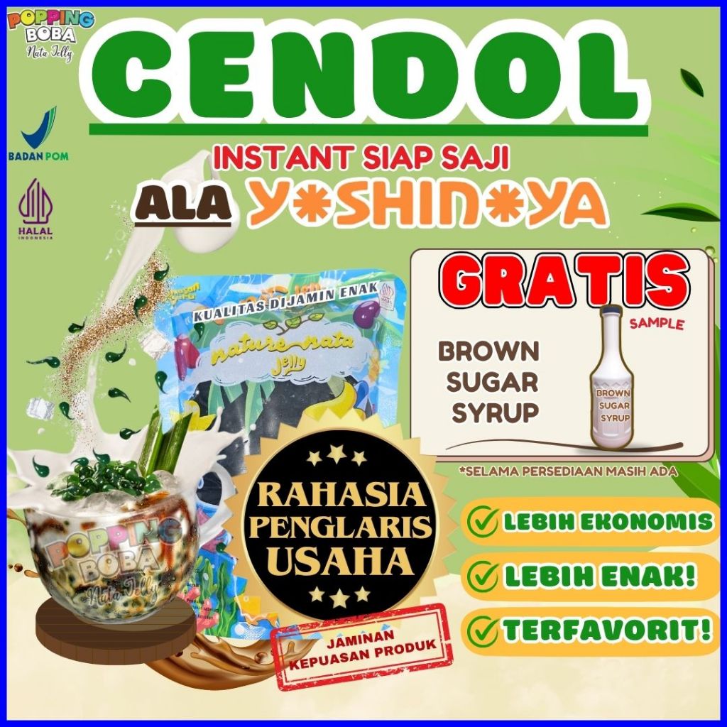 

JellyCendolKecebongAlaYoshinoyaKombinasi PRIME Bubuk Minuman Powder Drink - Jelly Cendol Kecebong 500 Gram | Cocok Untuk Semua Jenis Minuman