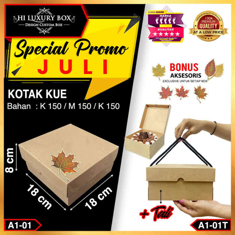 

Kotak Kue | Dus Kue | Kotak serbaguna | Kraft | Murah 18x18x8 A1-01
