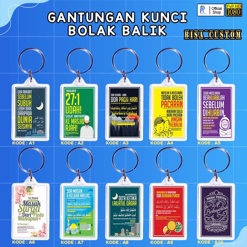 GANTUNGAN KUNCI AKRILIK QUOTES ISLAMI  / GANCI QUOTES ISLAMI / GANTUNGAN KUNCI QUOTES ISLAMI K69