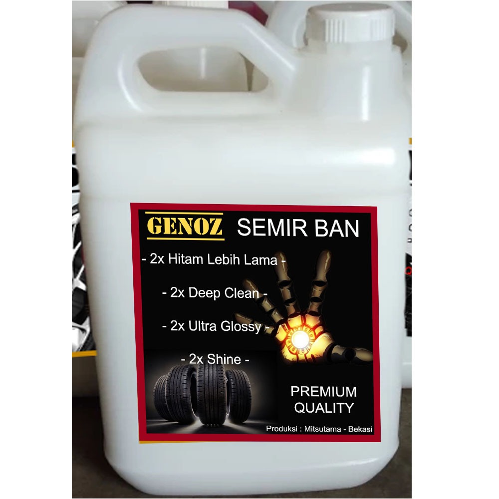 GENOZ Semir Ban 5Liter PREMIUM 2x Lebih KENTAL - Semir Ban Mobil - Semir Ban Motor