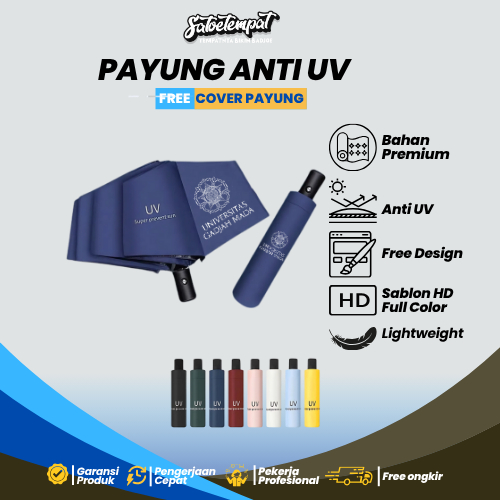 PAYUNG LIPAT  ANTI UV UNIVERSITAS GADJAH MADA UGM POLOS ELEGAN MODIS PREMIUM SABLON DTF CUSTOM SOUVE