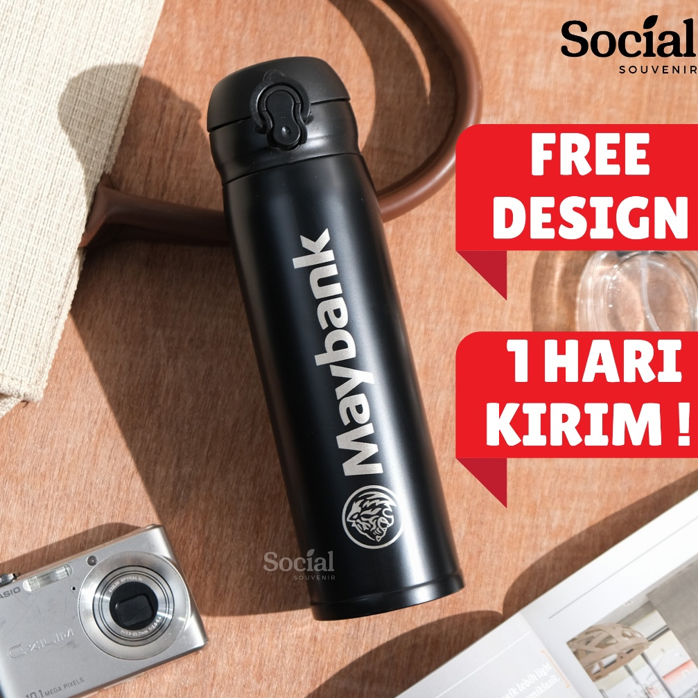 Tumbler Termos Niagara Custom UV Print / Grafir Logo / Nama 500ML