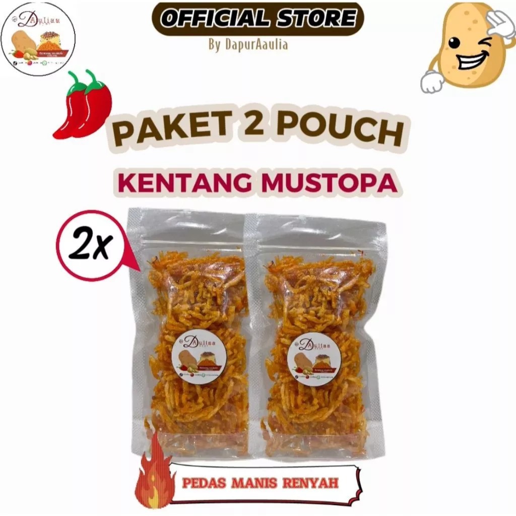 

poppykidd [Paket beli 2] Kentang mustofa kemasan pouch kecil mustofa kering pedas manis kualitas premium