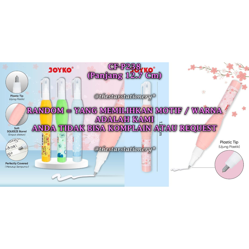 

(1 Biji) GROSIR Correction Fluid JOYKO CF-P238 Cairan Koreksi Penghapus Cair Joyko CF-P238 (1 Biji)