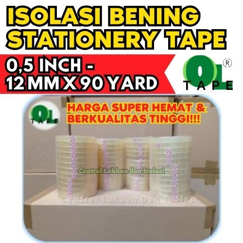 

Isolasi Lakban SAT Selotip Bening 0,5 inch (12 mm) x 90 Yard, Stationery Tape