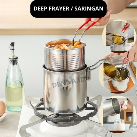 Deep Fryer Panci Saringan / Deep Fryer Stainless Solusi Dapur Praktis /Deep Fryer saringan serbaguna