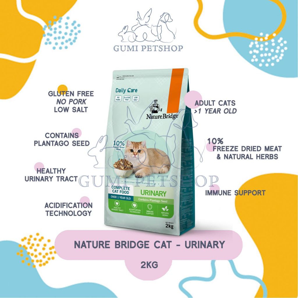 NATURE BRIDGE Cat Urinary 2kg / Makanan Kucing Urinary Cat Food / Nature Bridge Urinary Cat Food