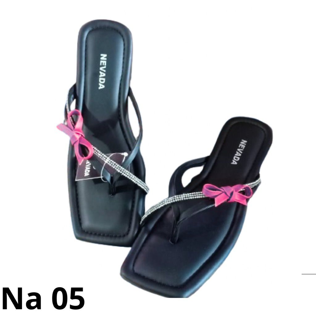Sandal Nevada Wanita / sandal teplek kekinian / Sandal murah Nevada Pita