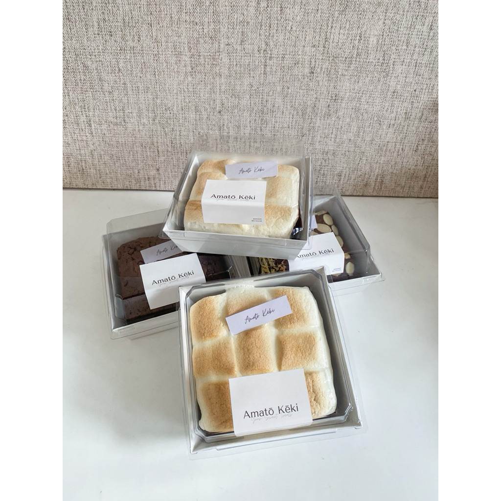 

[SAME DAY] Amatokeki Fudgy Brownies 10x10 Personal Size / Coklat / Almond / Keju / hampers / Premium Ingredients