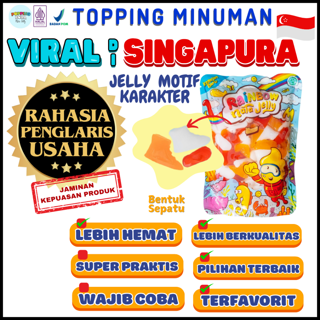 

JellyMotifKarakterToppingMinumanCampuran DIAMOND (BROOKFARM) Whip Cream Krim Kocok - Jelly Motif Karakter 500 Gram | Cocok Untuk Semua Jenis Minuman