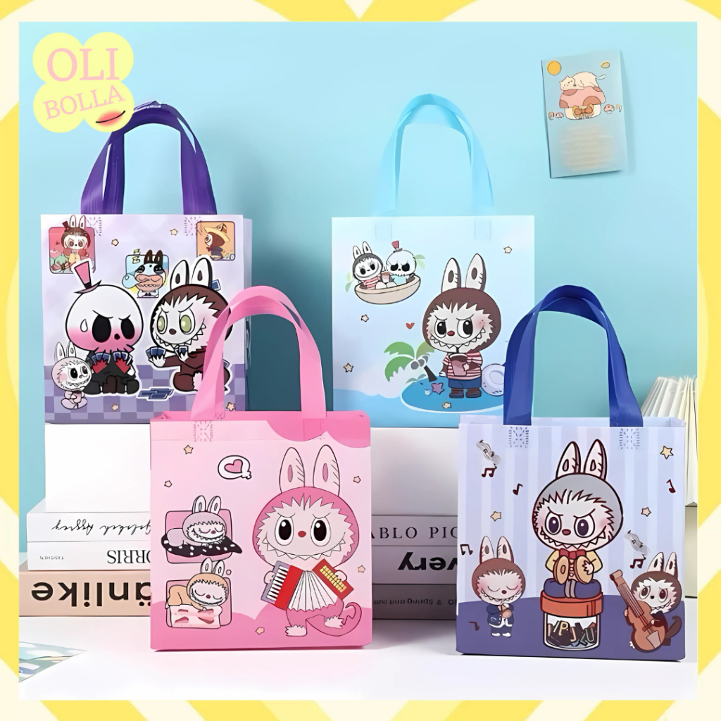 

Goodie Bag Ulang Tahun Tas Hadiah Souvenir Karakter Kartun Labubu Sanrio Capybara Lucu MMG19