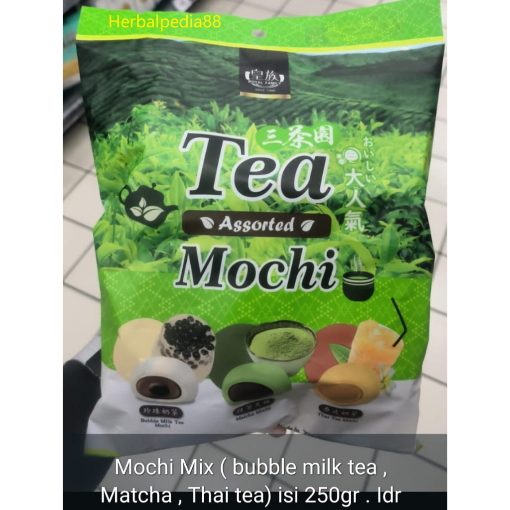 

Tea Assorted Mochi/ Mochi Mix ( bubble milk tea, Matcha, Thai tea) 250 gram