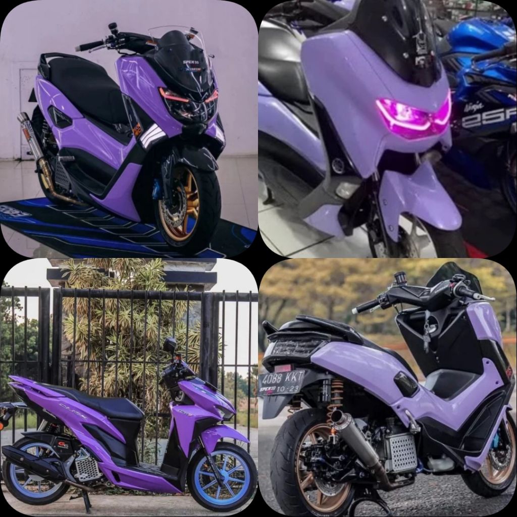 sticker skotlet warna ungu taro ungu lilak glossy skotlet sepeda motor