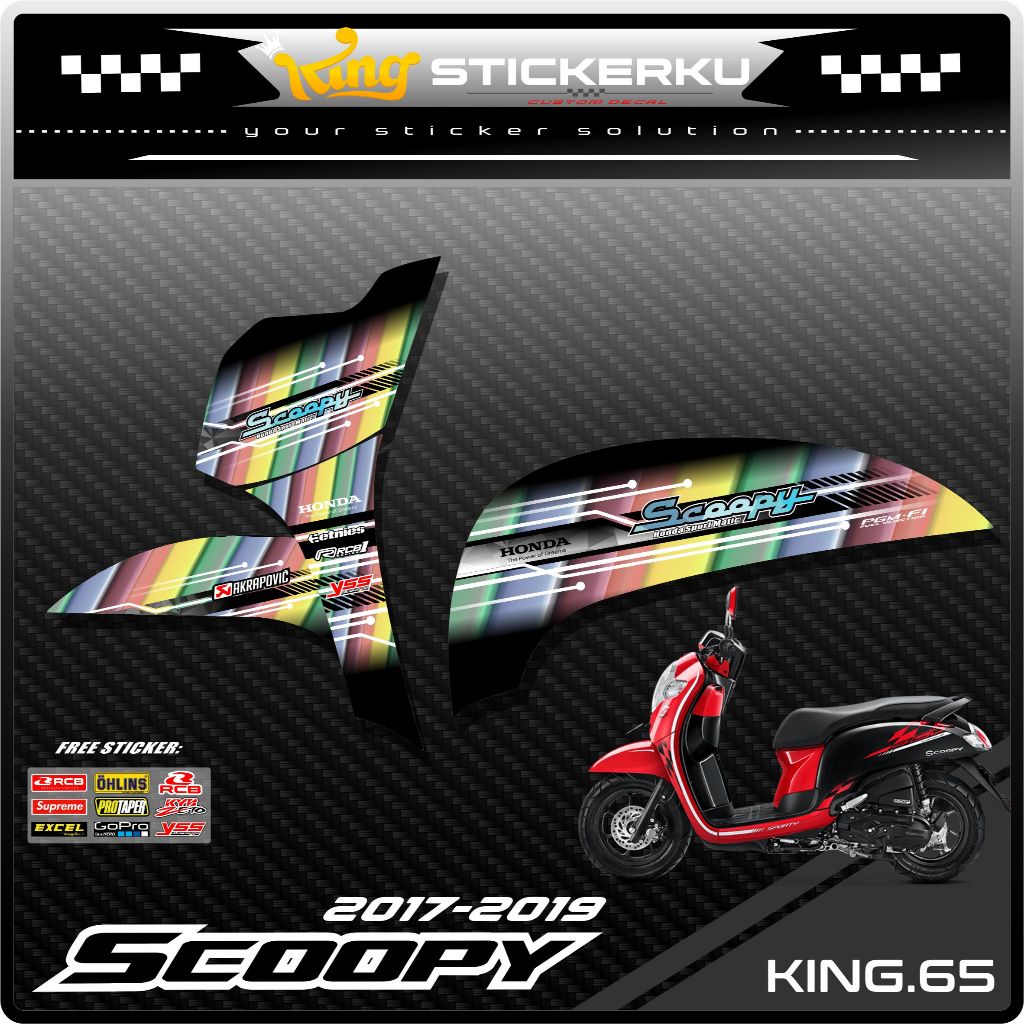(COD) Stiker Scoopy New 2017/2020 Decal Striping Standar Scoopy New Premium Racing. KS.065