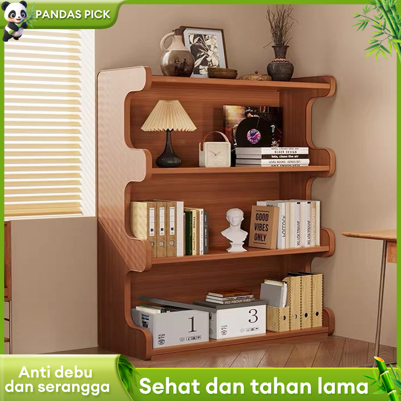Rak Multifungsi Minimalis Rak Buku Buku Rak Kayu Rak Sudut Ruang Tamu Rak Penyimpanan Multi-lapisan