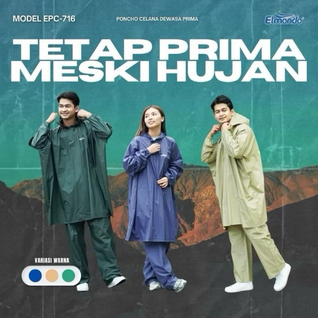 Jas Hujan Setelan Ponco Celana Elmondo Prima 716 - Jas Hujan Baju Celana - Jas Hujan Jumbo  - Jas Hu