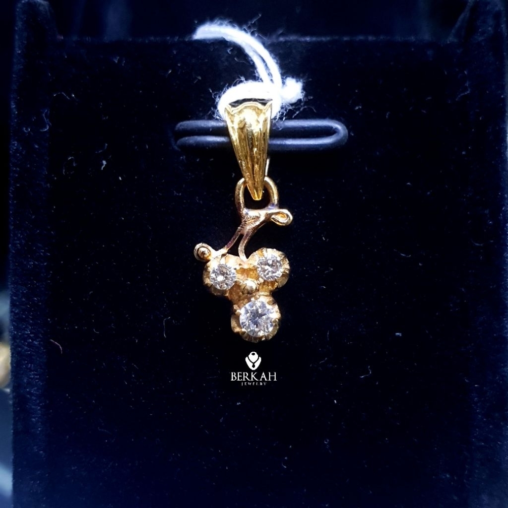 Liontin emas berlian asli natural diamond free sertifikat keaslian